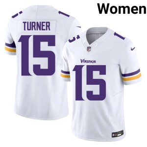 #15 Women White MIN Vikings Dallas Turner 2026 Jerseys 978316-890