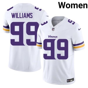 #99 Women Elijah Williams White Vikings Nation Embroidery Jerseys 669093-851