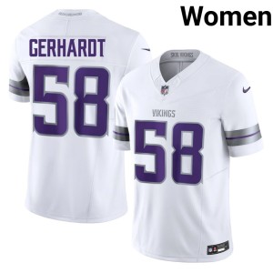 #58 Women Alternate NIL White Gavin Gerhardt The Purple Jersey 874496-156