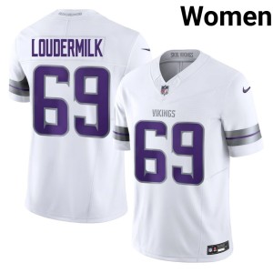 #69 White NFL Alternate Vikings Women's Isaiahh Loudermilk Jerseys 236437-104