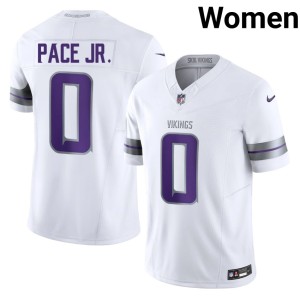 #0 Vikings White Alternate Ivan Pace Jr. Women's Game Jerseys 665497-270