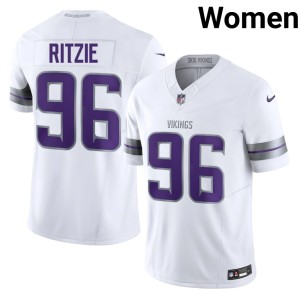 #96 Women's Alternate Game White Vikings Jahvaree Ritzie Jerseys 456727-942