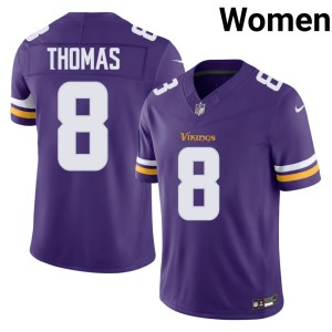 #8 Women's Jakobe Thomas Embroidery Vikings Nation Purple Jersey 665748-491