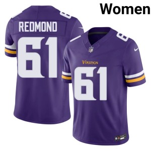 #61 Jalen Redmond Purple Women's Vikings Game Jersey 617178-781