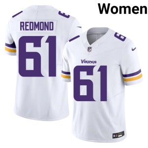 #61 Limited Minnesota Vikings Jalen Redmond White Women Jersey 104226-967