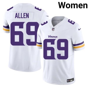 #69 The Purple and Gold Jared Allen Football Womens White Jerseys 137298-451