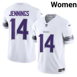 #14 Women's Stitched The Vikes Alternate Jauan Jennings White Jerseys 730852-297