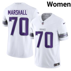 #70 White Purple Pride Jim Marshall Women Alternate NIL Jerseys 297843-805