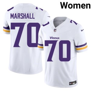 #70 Minnesota Vikings White Womens Jim Marshall Limited Jerseys 837018-845