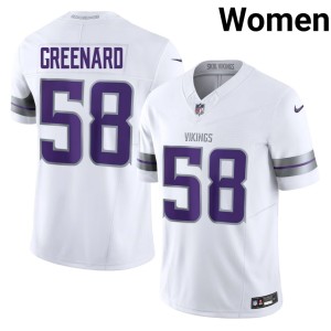 #58 Alternate Womens NFL White Minnesota Vikings Jonathan Greenard Jerseys 547033-638