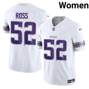 #52 NFL Alternate Women White Josh Ross Purple Pride Jersey 346561-294