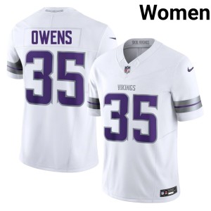 #35 White Kejon Owens The Purple and Gold Women Football Alternate Jersey 176274-274