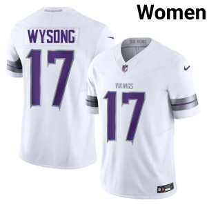 #17 MIN Vikings NIL Alternate Womens White Luke Wysong Jerseys 483590-460