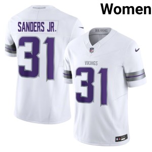 #31 Alternate Vikings Women White Marcus Sanders Jr. Game Jersey 990694-601