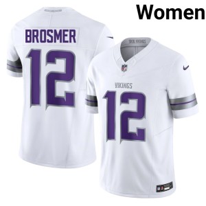 #12 NIL Alternate MIN Vikings Max Brosmer Womens White Jersey 603536-786