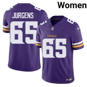 #65 Purple Womens The Vikes Michael Jurgens NFL Jersey 137080-822