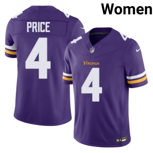 #4 Minnesota Vikings Official Purple Myles Price Womens Jerseys 781977-470