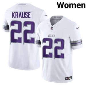 #22 Paul Krause Womens The Purple and Gold Alternate White Player Jersey 355429-108