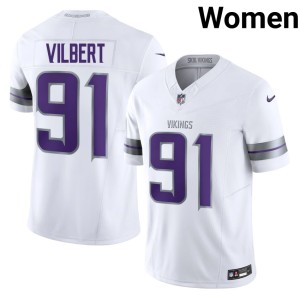 #91 White Replica Smith Vilbert Minnesota Vikings Women Alternate Jerseys 304985-984