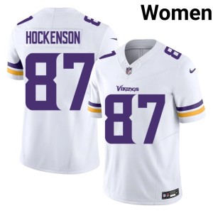 #87 Womens T.J. Hockenson Purple Pride White Embroidery Jerseys 454676-462