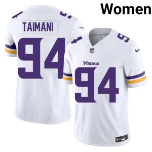 #94 White Women Taki Taimani Football The Purple Jerseys 489682-395
