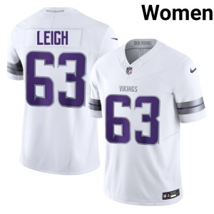 #63 Tristan Leigh MIN Football Women's Alternate White Jerseys 449276-605