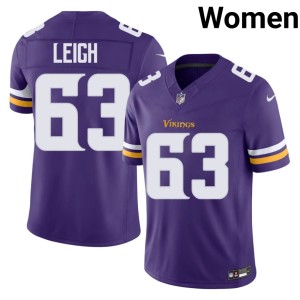 #63 NIL Tristan Leigh Women's Vikings Purple Jerseys 981290-537