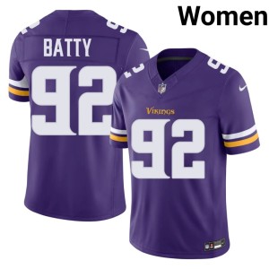 #92 Tyler Batty Womens Player Purple Vikings Jersey 317074-226