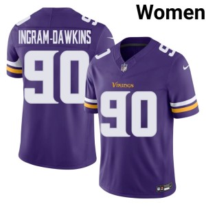 #90 Purple Tyrion Ingram-Dawkins Women Player The Purple Jerseys 857910-419
