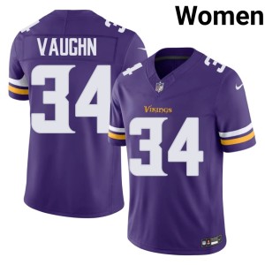 #34 NFL Zemaiah Vaughn Purple MIN Vikings Women Jerseys 816631-330