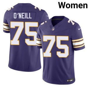 #75 Throwback Limited MIN Women Brian O'Neill Purple Jerseys 761081-924