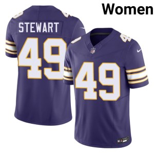 #49 Cam'Ron Stewart MIN Vikings Throwback Purple 2026 Womens Jersey 217054-991