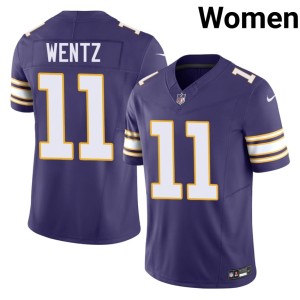 #11 Carson Wentz Women Purple Throwback Game The Vikes Jerseys 608919-451