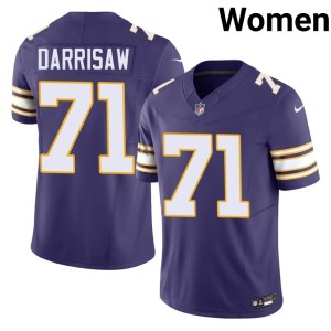 #71 Purple The Purple and Gold Throwback Stitched Christian Darrisaw Womens Jerseys 645990-890