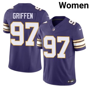 #97 NIL Everson Griffen Women Throwback The Purple Purple Jerseys 787280-808