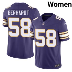 #58 Limited Women's Throwback Vikings Nation Purple Gavin Gerhardt Jersey 809251-855