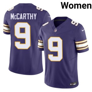 #9 J.J. McCarthy Minnesota NIL Throwback Women's Purple Jerseys 414707-597