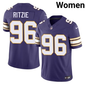 #96 Jahvaree Ritzie Purple Throwback Women's MIN Vikings 2026 Jerseys 984522-417