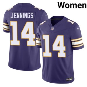 #14 Womens Player Jauan Jennings Throwback The Vikes Purple Jerseys 865430-378