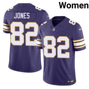 #82 The Purple and Gold Womens Throwback Purple Jeshaun Jones Player Jersey 952108-391