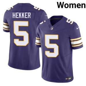 #5 Womens Player Throwback Vikings Nation Johnny Hekker Purple Jersey 658339-433