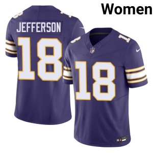 #18 Women Justin Jefferson Throwback The Vikes NIL Purple Jersey 192798-197