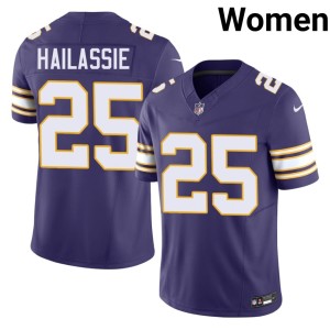 #25 Game Kahlef Hailassie The Purple and Gold Purple Throwback Women's Jersey 118251-225