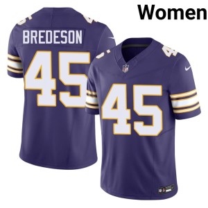 #45 Women's Max Bredeson Vikings Nation Throwback Limited Purple Jersey 276664-513