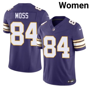 #84 Player Randy Moss Women's Throwback Purple The Purple Jerseys 886545-942