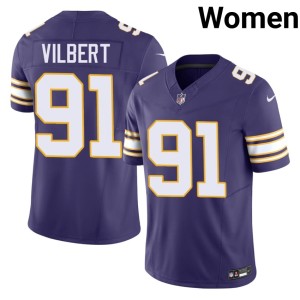 #91 Minnesota Throwback Purple Smith Vilbert Limited Women Jerseys 871374-288
