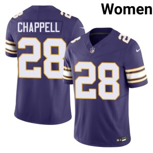 #28 Purple Vikings Nation NFL Women Throwback Tyreek Chappell Jersey 432160-237