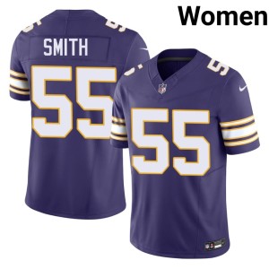 #55 Throwback 2026 Za'Darius Smith Women Purple MIN Vikings Jersey 591706-547