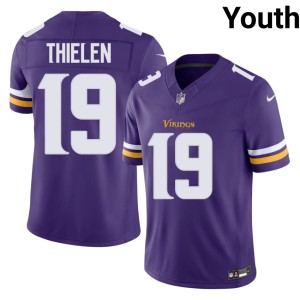 #19 Youth Football Vikings Adam Thielen Purple Jerseys 462678-425