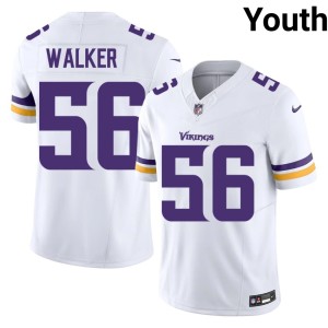 #56 Arden Walker Player White The Purple Youth Jerseys 977981-624